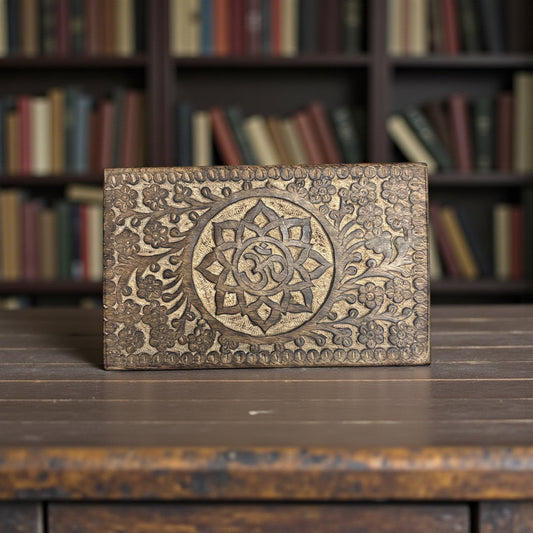 Wooden Chakra Balancing Magic Box Om Symbol Engraved