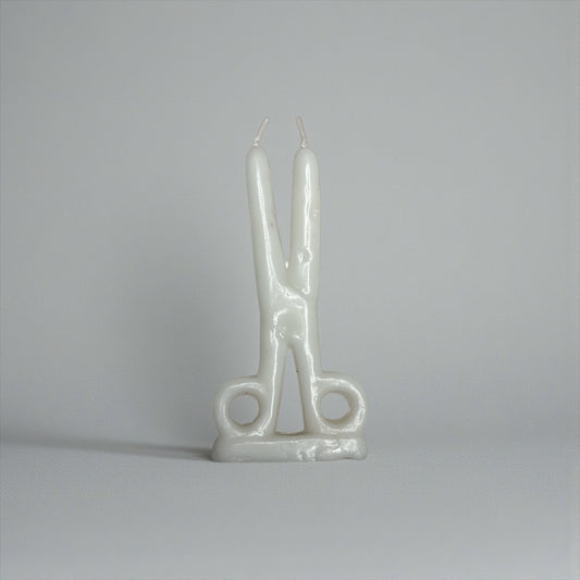 White Scissor Spell Candle