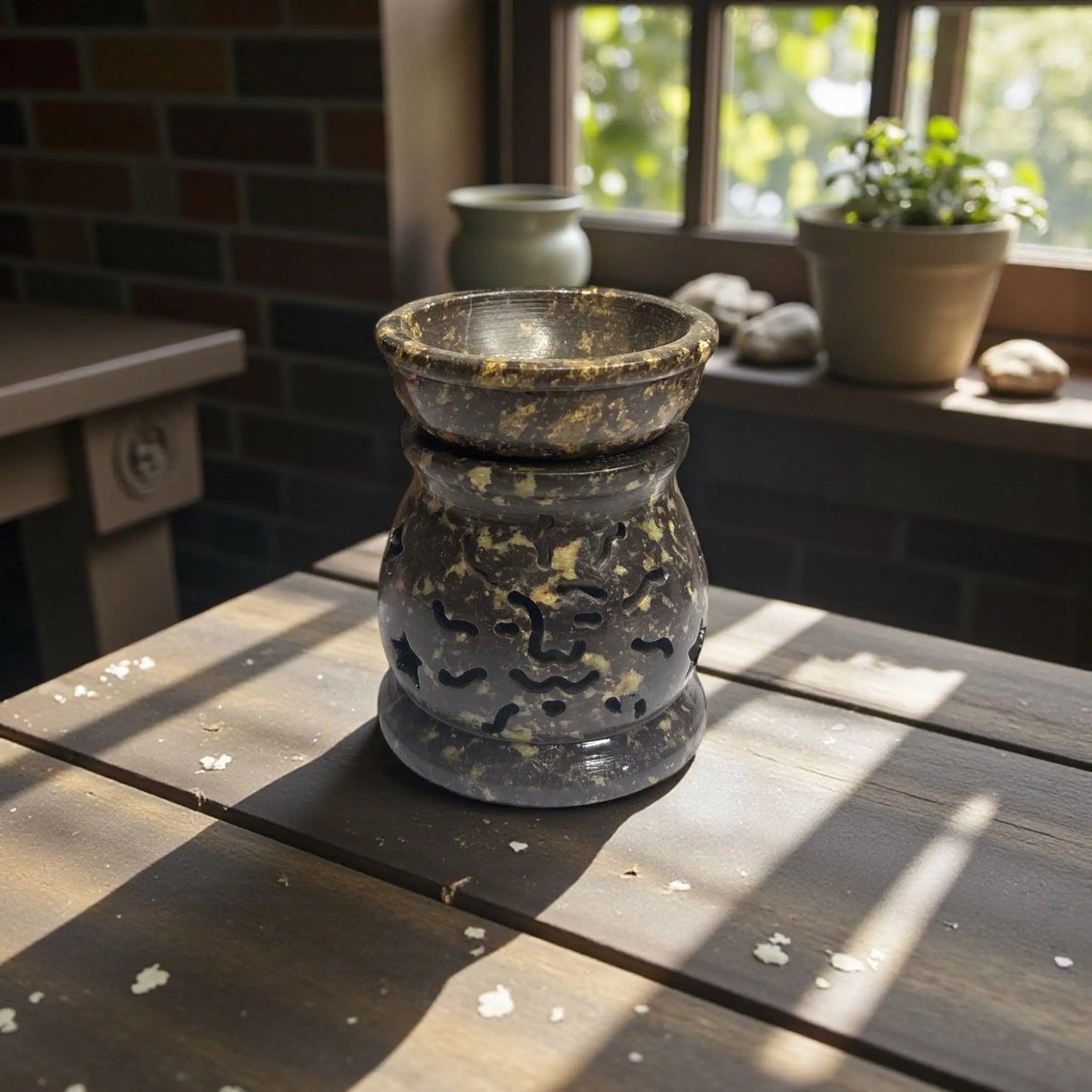 Soapstone Oil Burner – Sun Design - Soulara Life