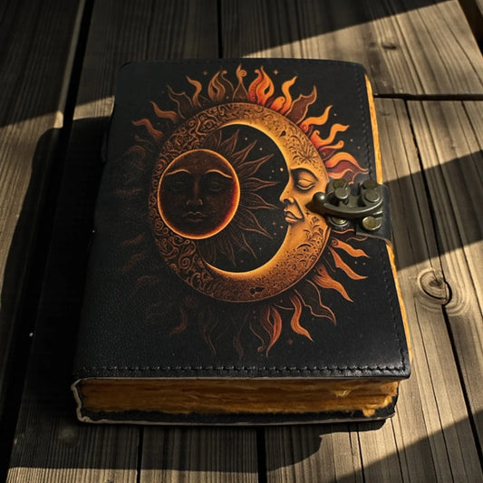 Sun & Moon Journal – 200 Pages Handmade - Soulara Life