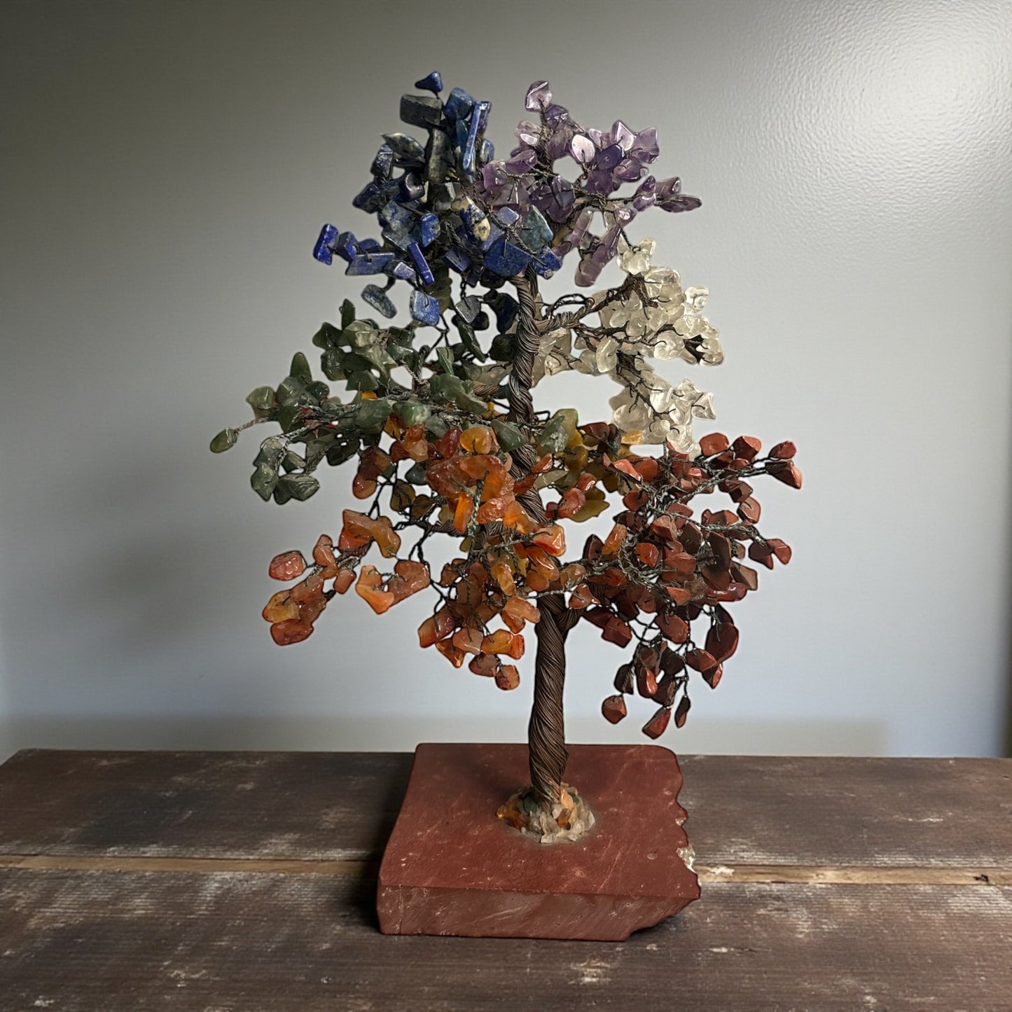 7 Chakra With Red Jasper Crystal Tree