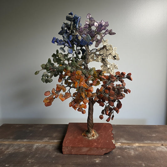 7 Chakra With Red Jasper Crystal Tree