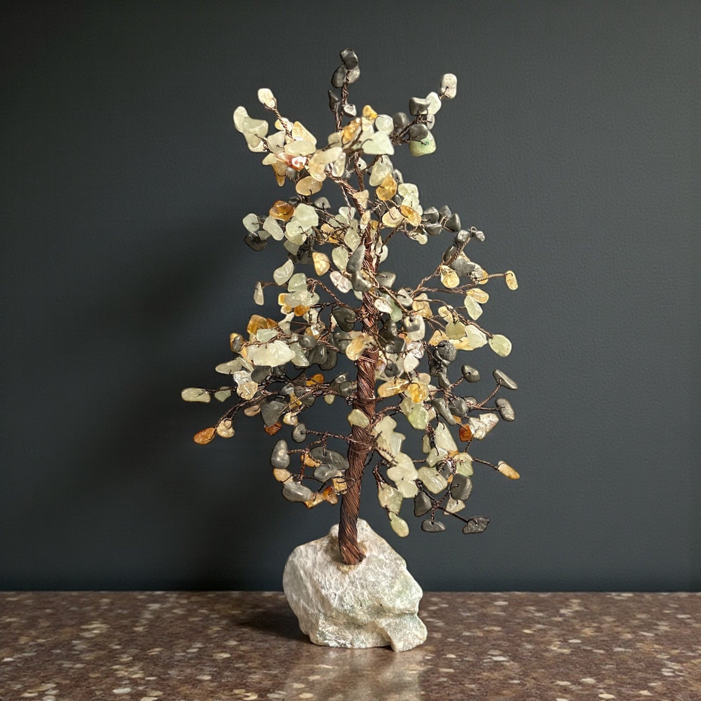 Green Aventurine, Pyrite & Citrine Crystal Tree