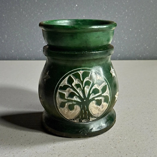 Soapstone Oil Burner – Tree of Life Design - Soulara Life