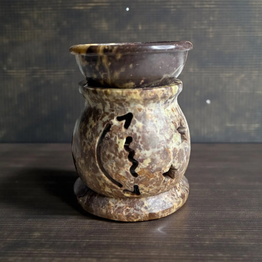 Soapstone Oil Burner – Moon & Star Design - Soulara Life