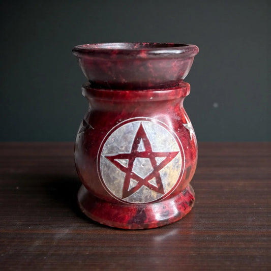 Soapstone Oil Burner – Pentacle Design - Soulara Life
