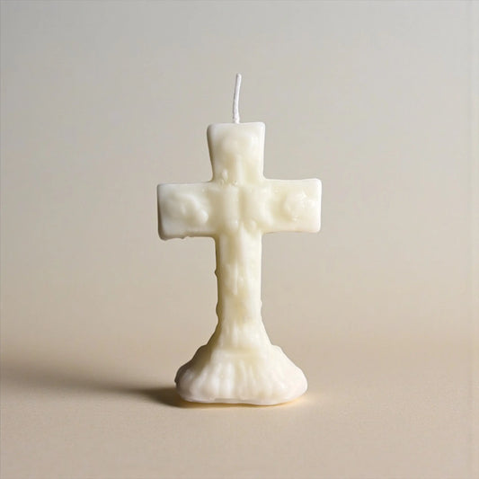 White Cross Candle - Soulara Life