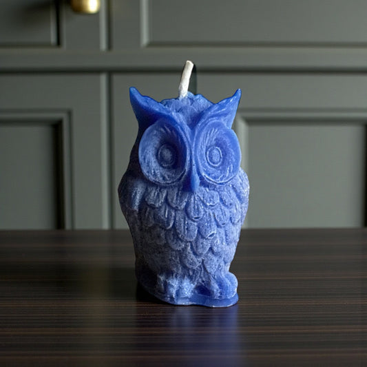Blue Owl Candle