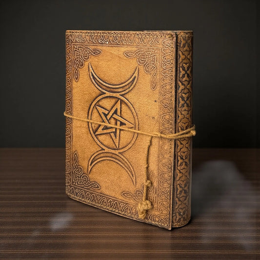 Triple Moon Pentacle Journal – 240 Pages | Handmade - Soulara Life