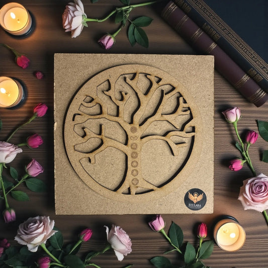7 Chakra Tree of Life Engraved Healing Stone - Soulara Life