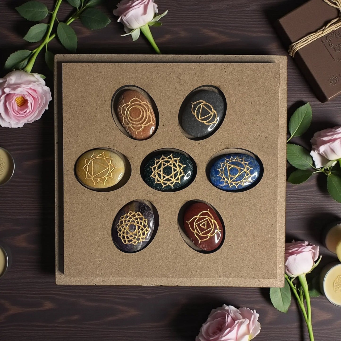7 Chakra Tree of Life Engraved Healing Stone - Soulara Life