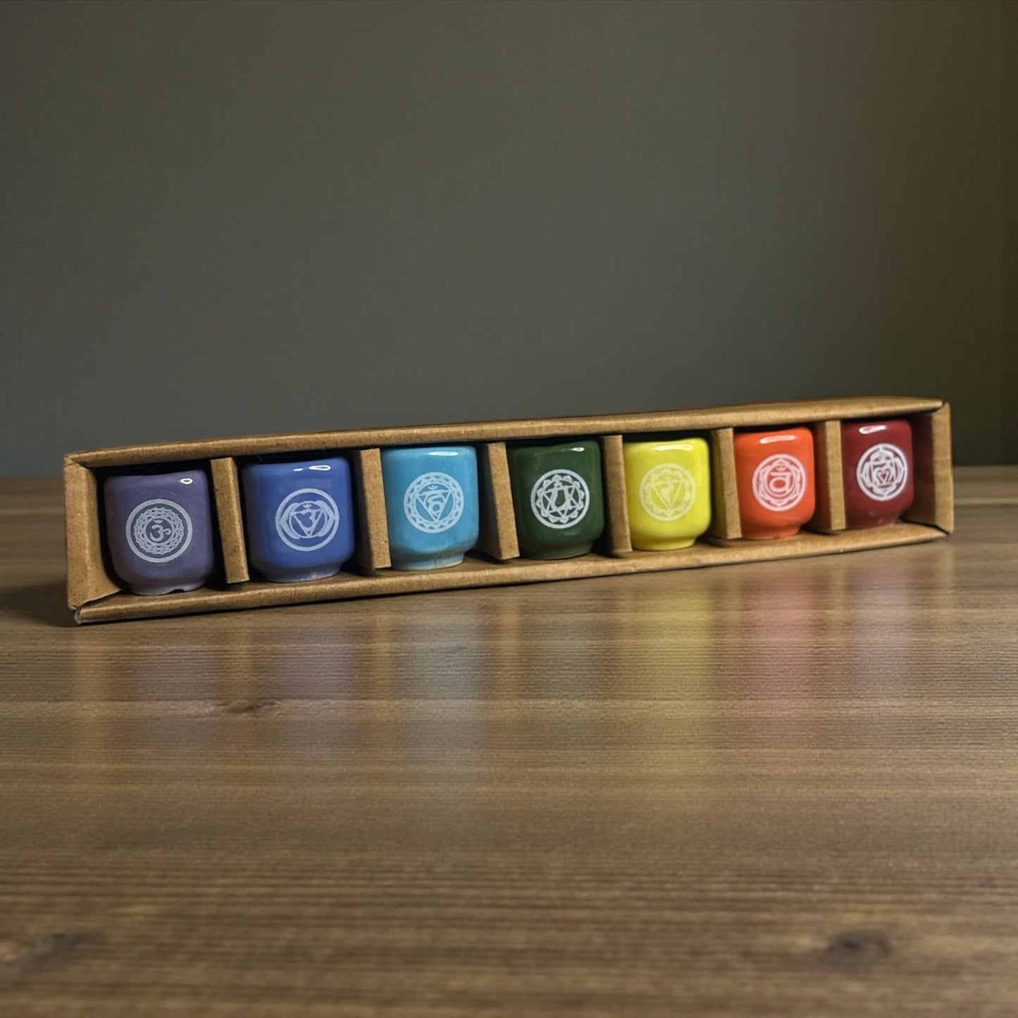 Ceramic 7 Chakra Chime Candle Holder – Set of 7