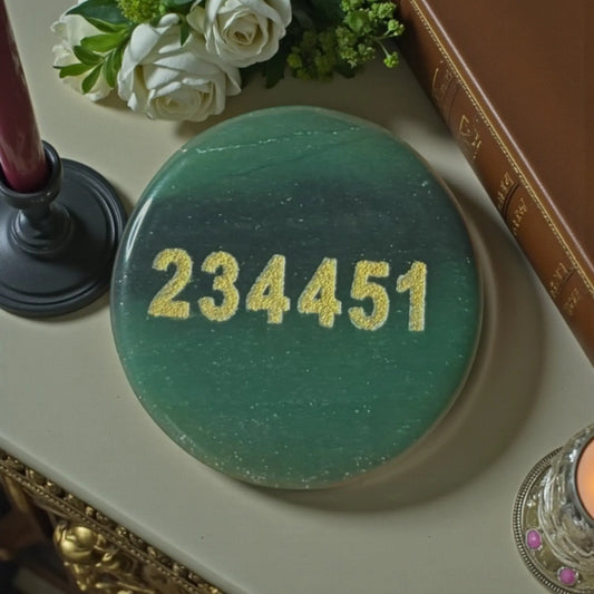 Zibu Symbol Palm Stone – Prosperity Symbol Engraved on Green Jade - Soulara Life