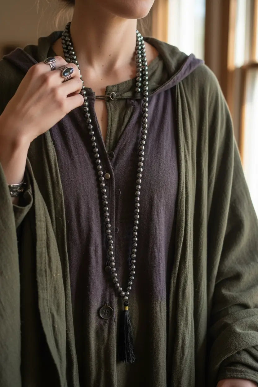 Hematite Jaap Mala – 108 Beads - Soulara Life