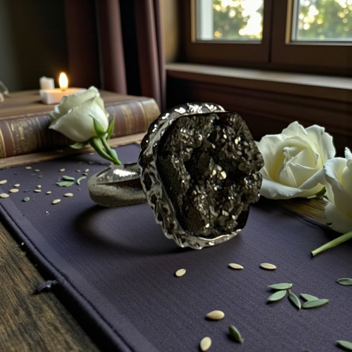 Pyrite Adjustable Ring