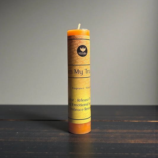 Burn My Trauma Magic Pillar Candle Soulara Life