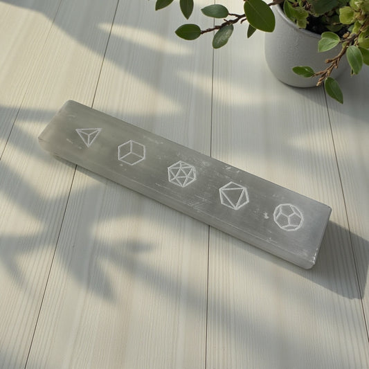 Selenite Strip with Geometrical Symbols