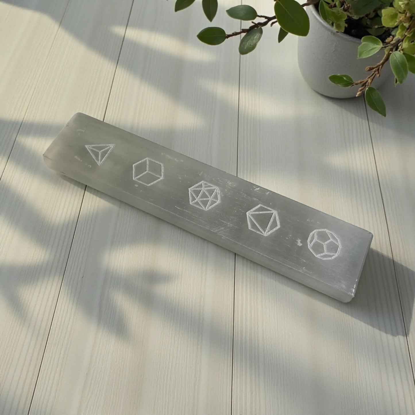 Selenite Strip with Geometrical Symbols - Soulara Life