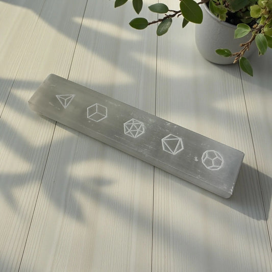 Selenite Strip with Geometrical Symbols - Soulara Life