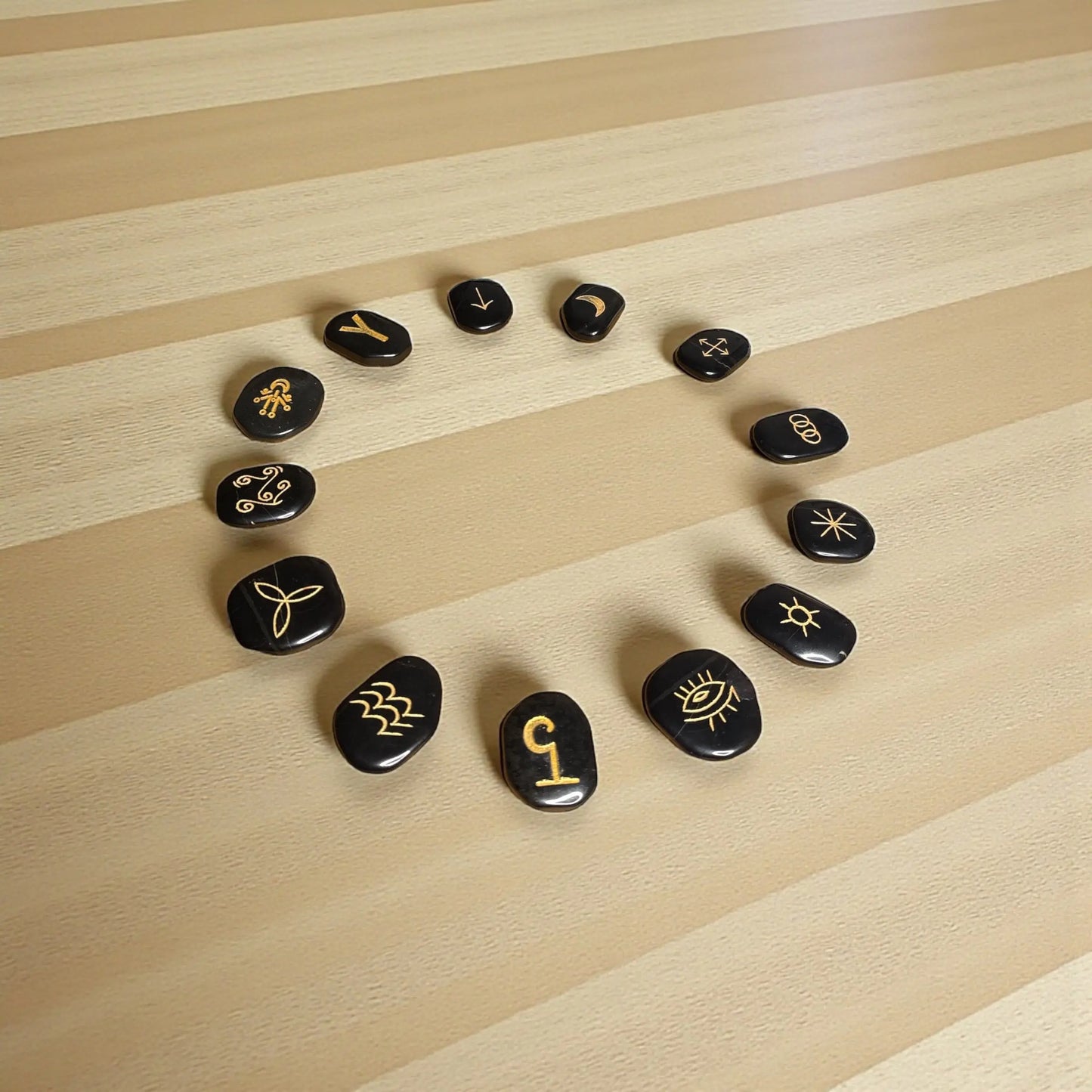 Witch’s Rune Symbol Stones – Black Agate (Engraved) - Soulara Life
