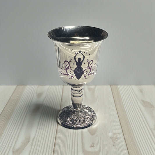 Angel Engraved Brass Chalice