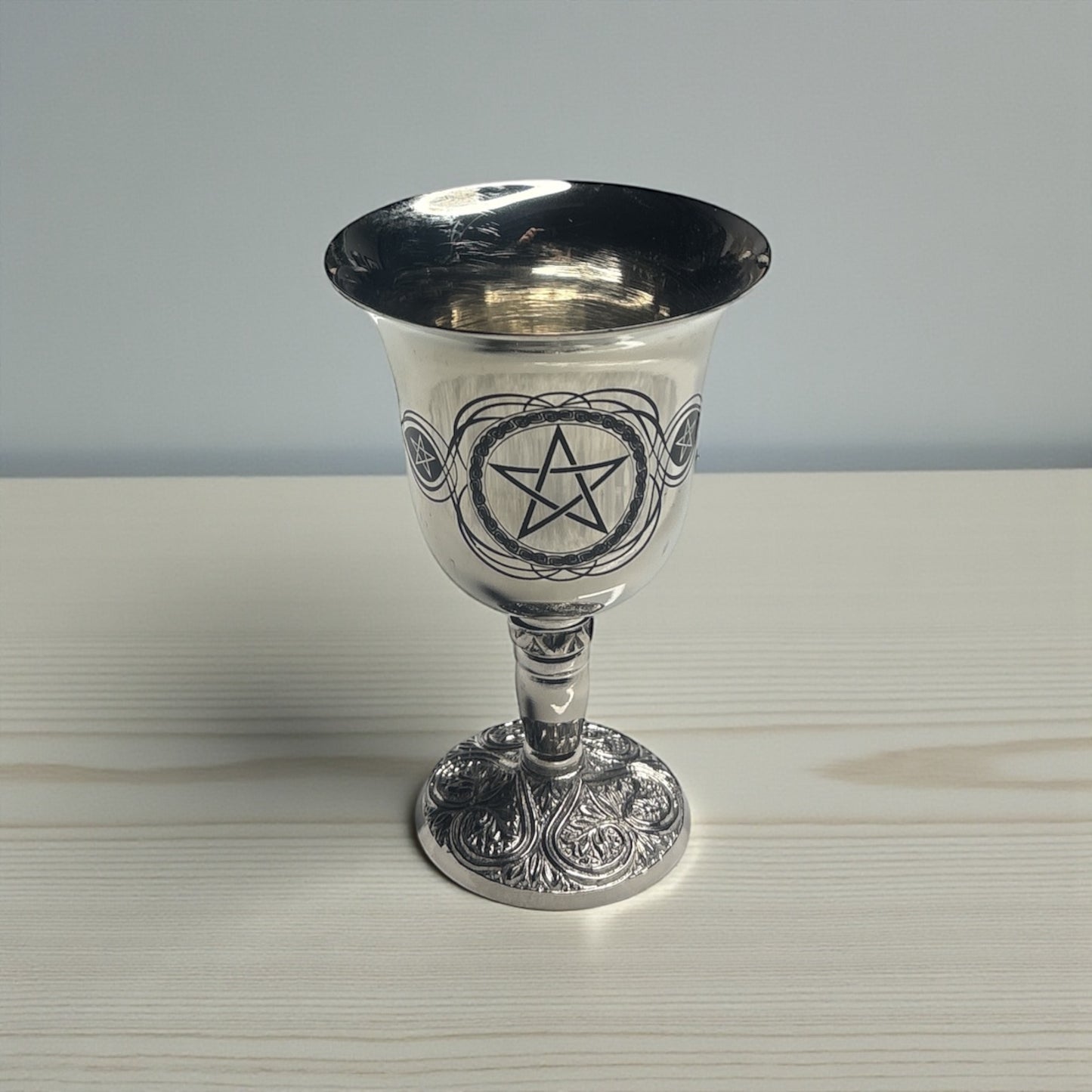 Pentacle Engraved Brass Chalice