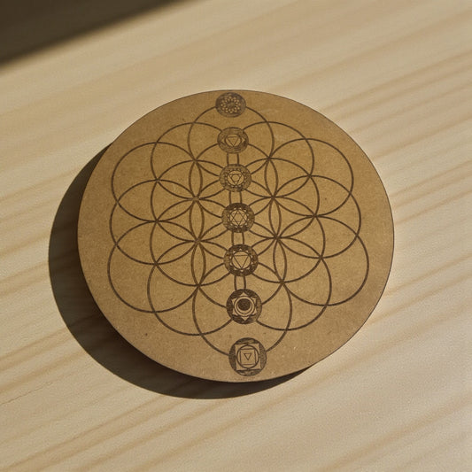 Wooden 7 Chakra Grid Board