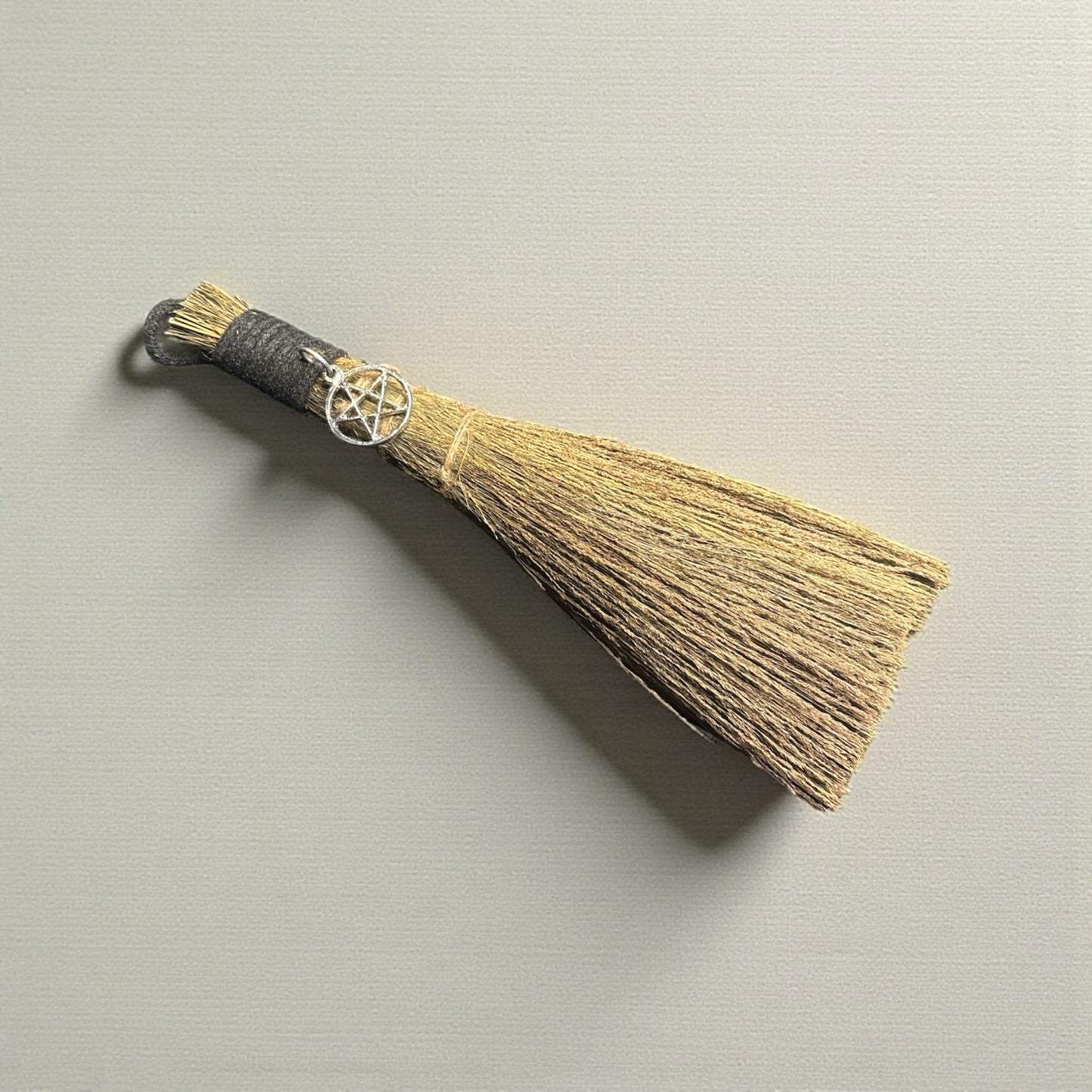Wiccan Magic Broom with Pentacle Charm