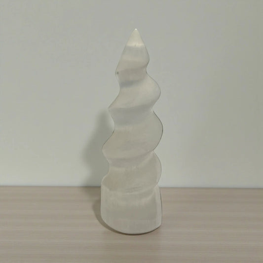 Selenite Spiral Tower - Soulara Life