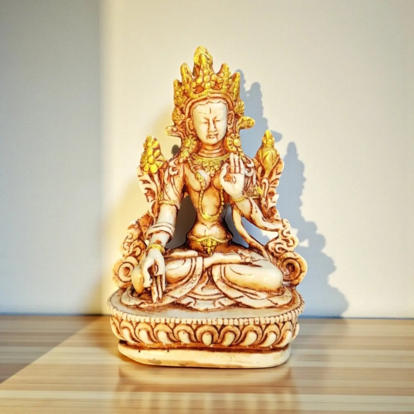 Statue Golden Tara Maa Brass Idol