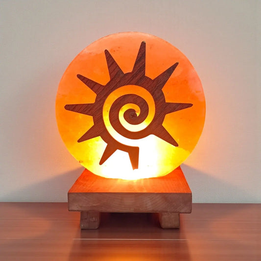 Himalayan Rock Salt Lamp – 3D South-West Sun Design - Soulara Life