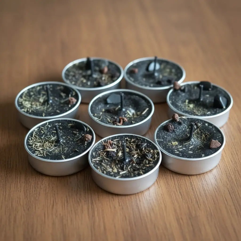 Energized Black Tea Light Candles
