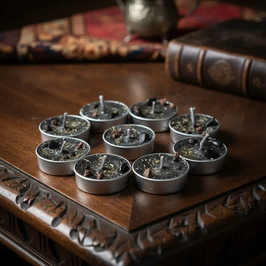 Energized Black Tea Light Candles