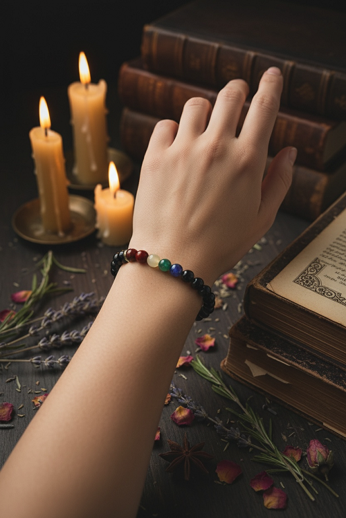 7 Chakra Lava Stone Hamsa