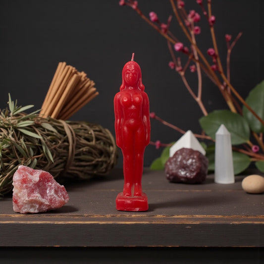 Red Woman Candle