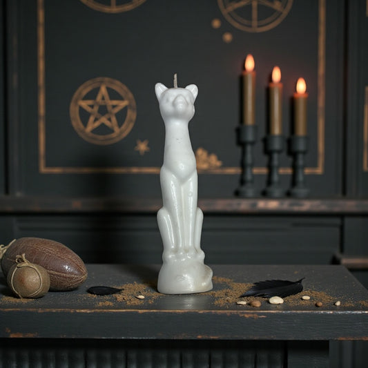 White Cat Spell Candle