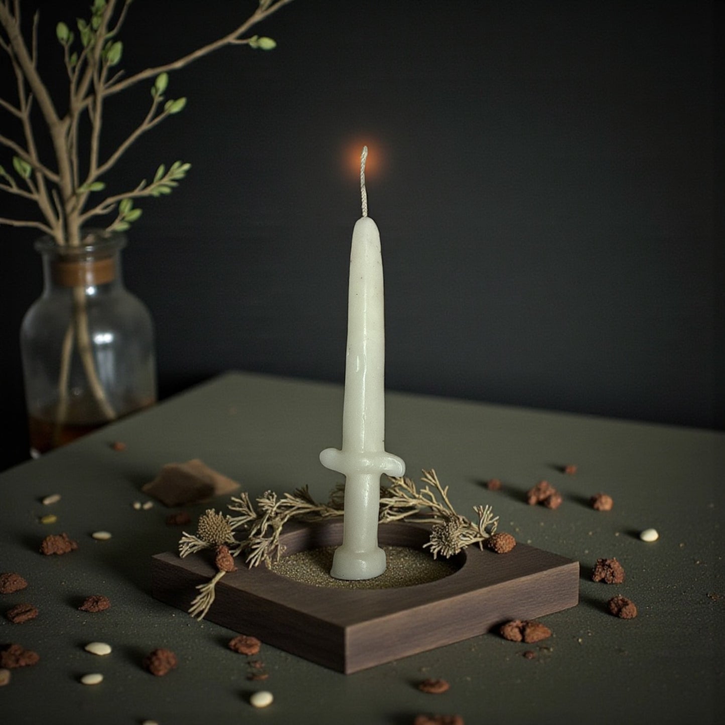 White Athame Candle