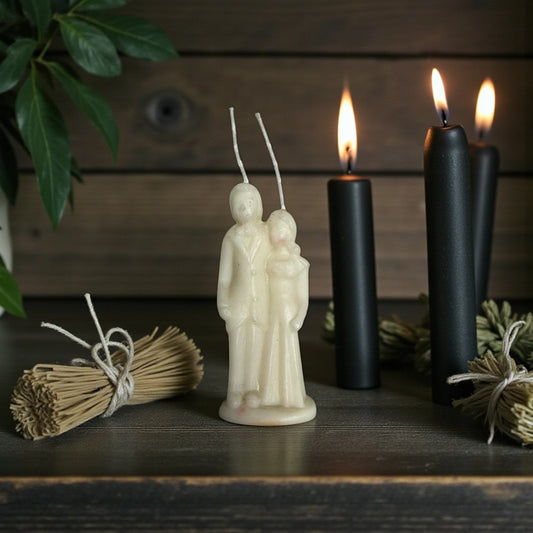 White Wedding Couple Candle