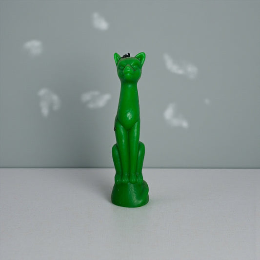Green Cat Spell Candle