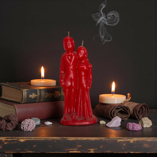 Red Wedding Couple Candle