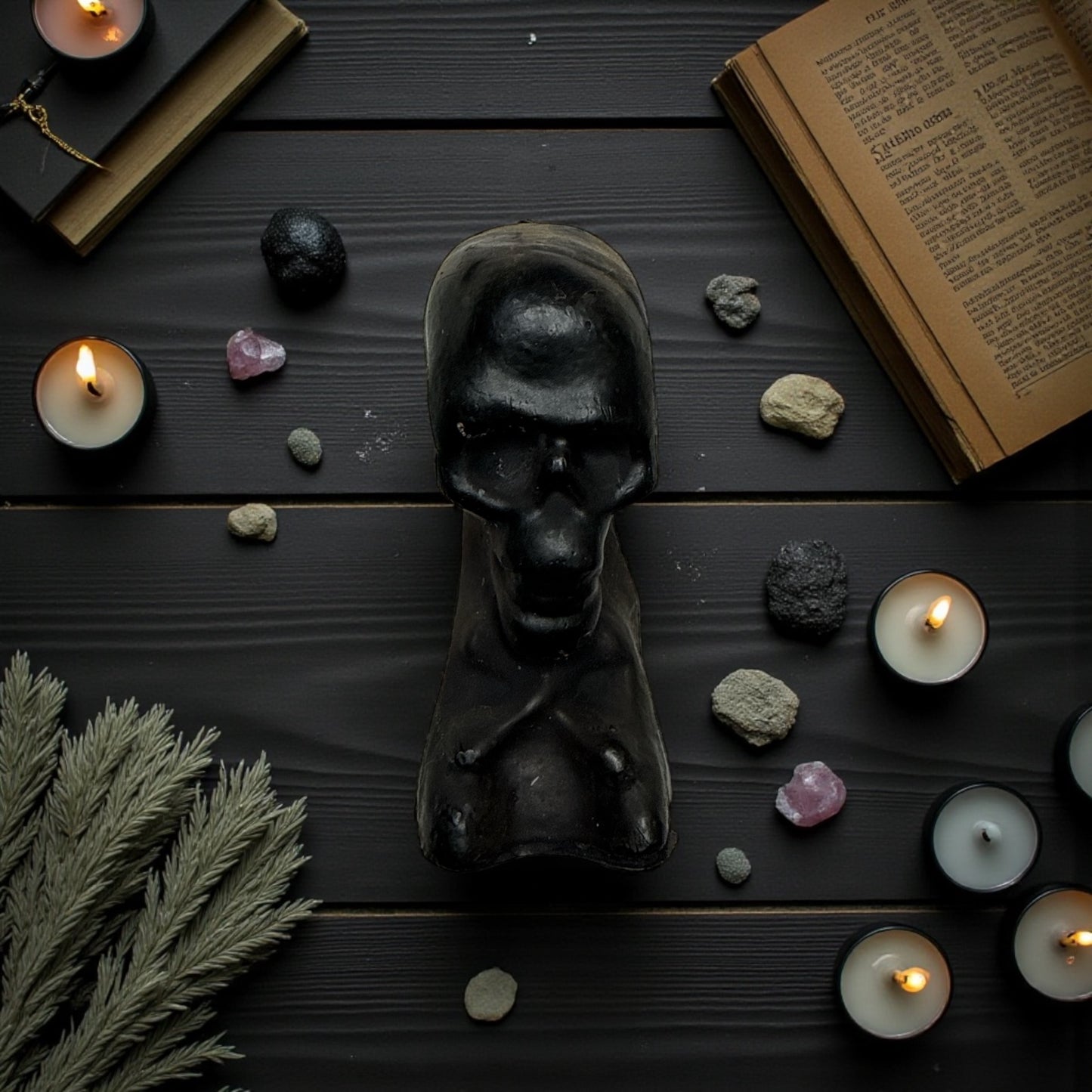 Black Skull Spell Candle