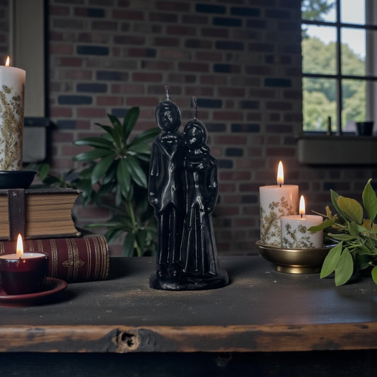 Black Wedding Couple Spell Candle