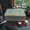 Wooden Transformation Magic Box Tree of Life Engraved Blue Wooden