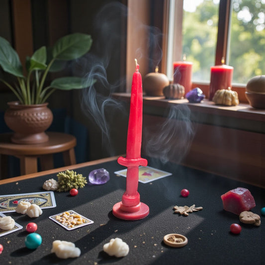 Red Athame Spell Candle