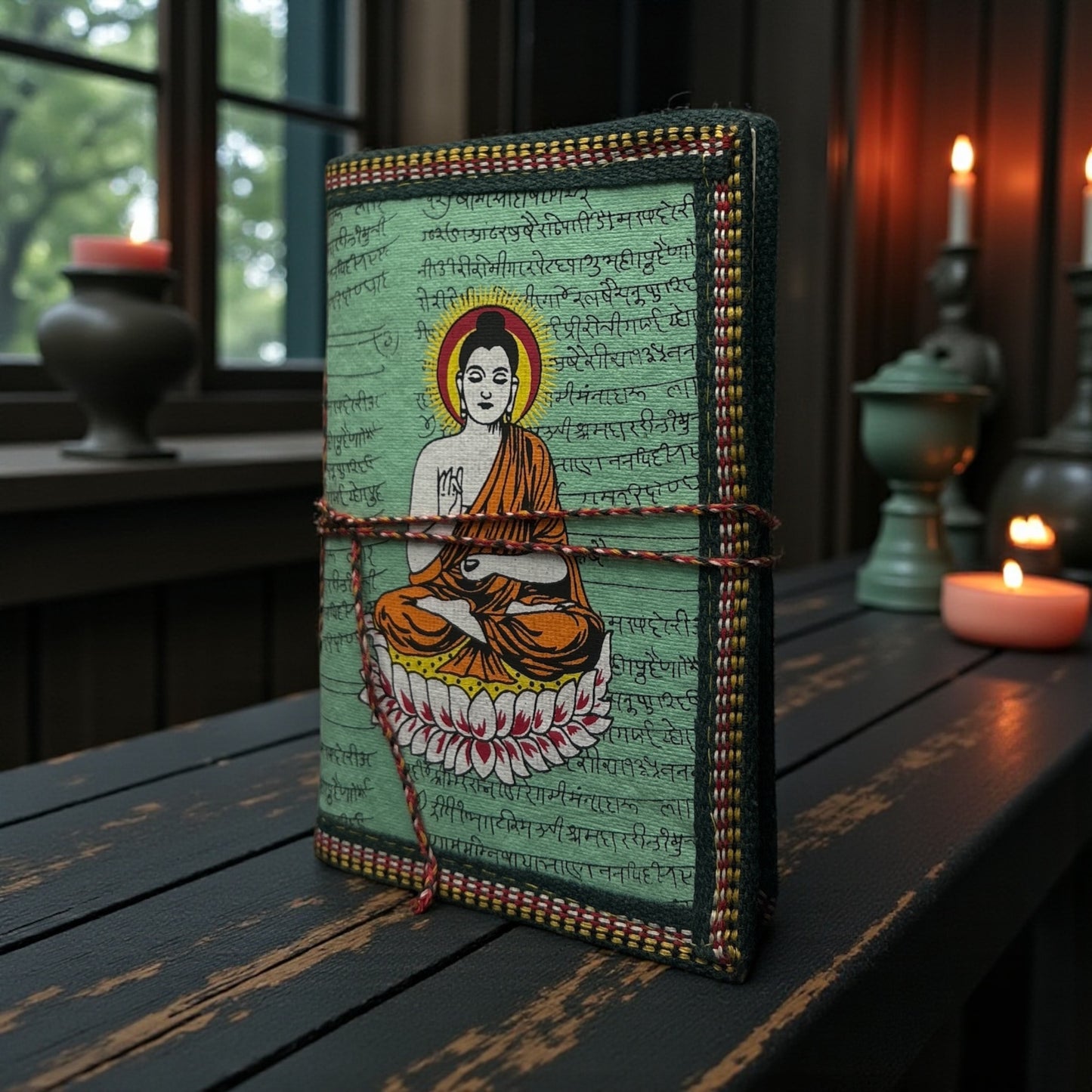 Buddha Handmade Journal – Deckle Paper ( 96 Pages)