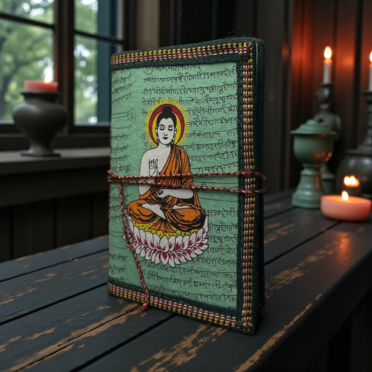 Buddha Handmade Journal – Deckle Paper ( 96 Pages)