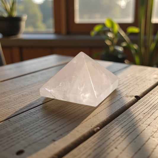 Rose Quartz Crystal Pyramid