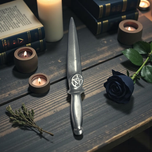 Black Athame with Pentacle Symbol