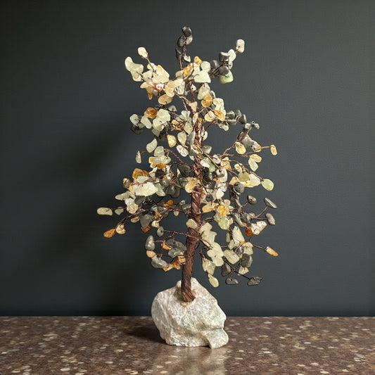 Green Aventurine, Pyrite & Citrine Crystal Tree