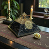 Black Tourmaline Flower of Life Orgone Pyramid
